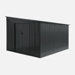 Abrigo de jardim em metal acoplável com kit de ancoragem, 8,96m²