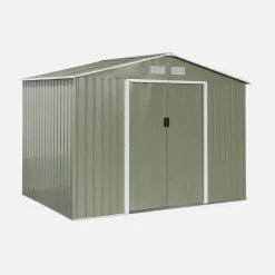 Abrigo de jardim em metal com kit de ancoragem 5,29m²