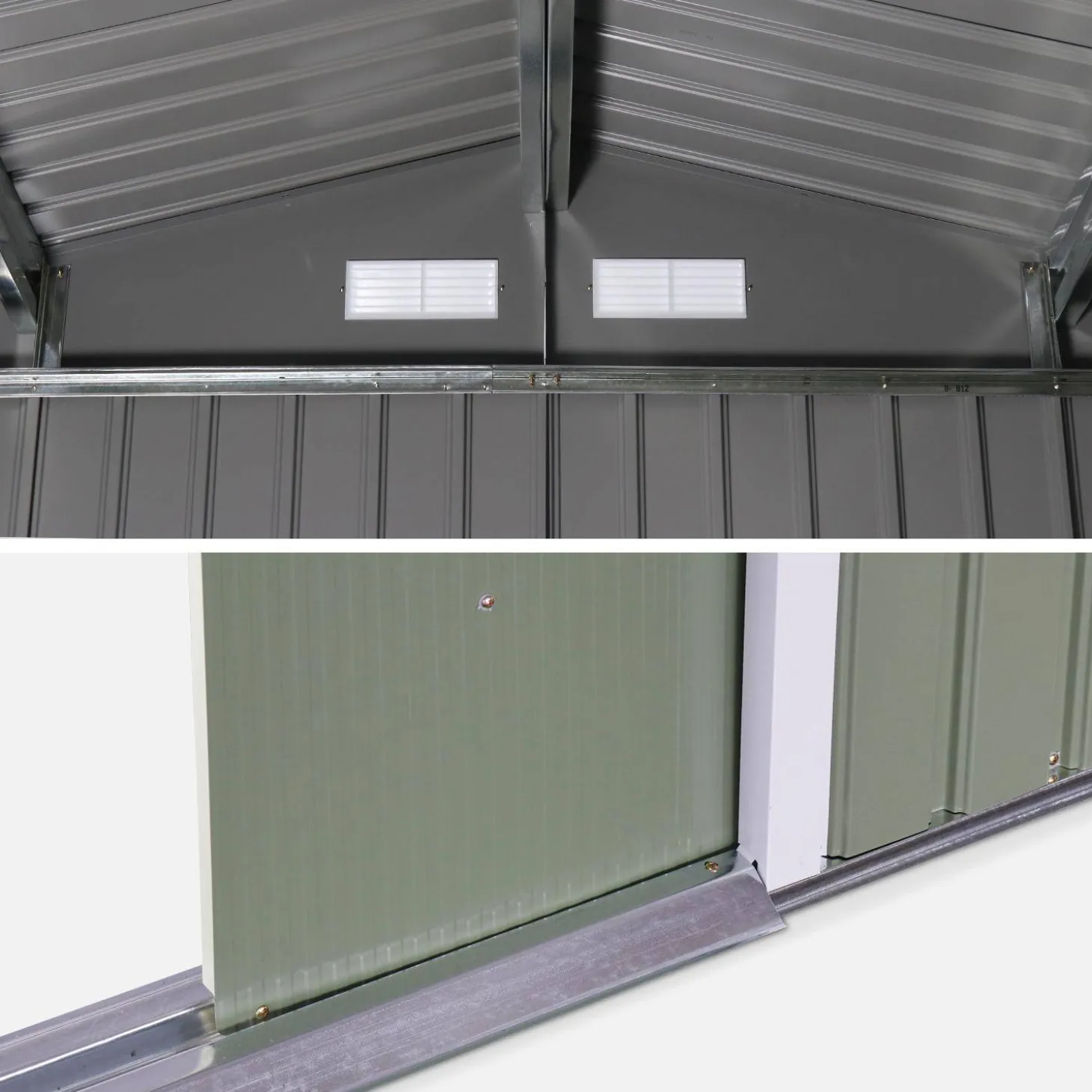 Abrigo de jardim em metal com kit de ancoragem 5,29m²