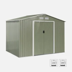 Abrigo de jardim em metal com kit de ancoragem 5,29m²