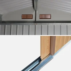 Abrigo de jardim em metal com kit de ancoragem 5,29m²