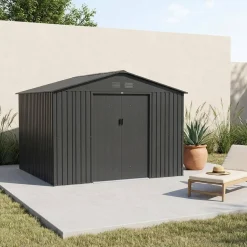 Abrigo de jardim em metal com kit de ancoragem, 10.85m²
