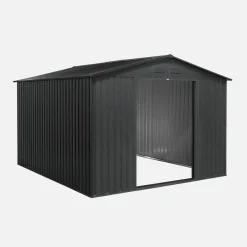 Abrigo de jardim em metal com kit de ancoragem, 8,95m²