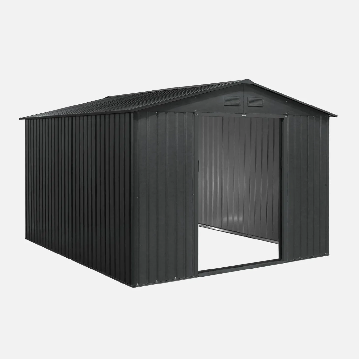 Abrigo de jardim em metal com kit de ancoragem, 8,95m²