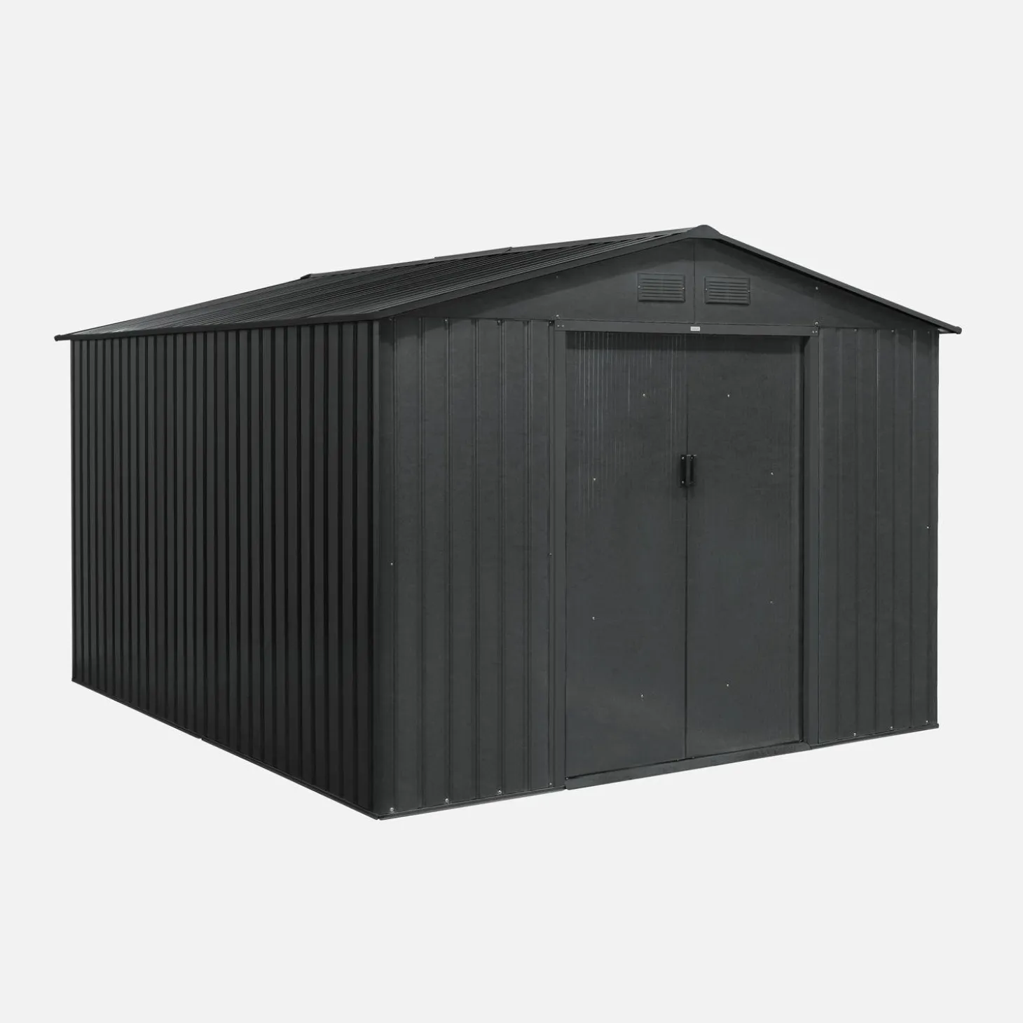 Abrigo de jardim em metal com kit de ancoragem, 8,95m²