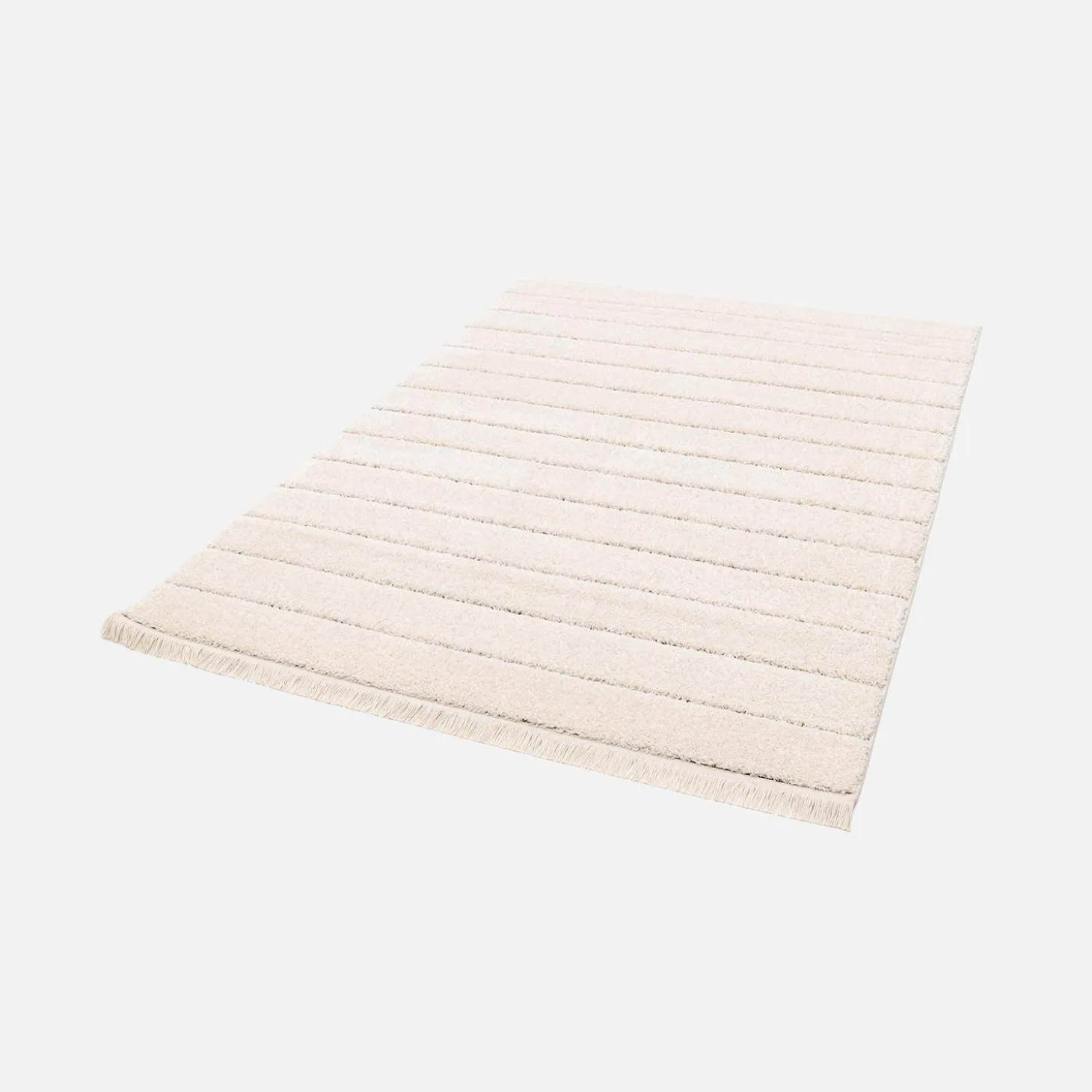 Alcatifa de interior, padrão de linhas paralelas, creme