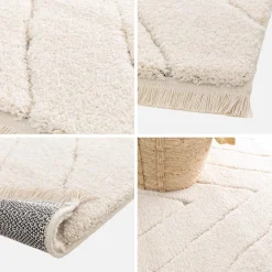 Alcatifa interior tufada em creme com relevo claro
