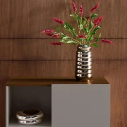 Aparador , armário de armazenamento em metal e decoração em madeira 1 porta, 80cm