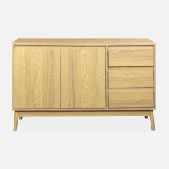 Aparador com efeito de madeira de 2 portas, 120cm
