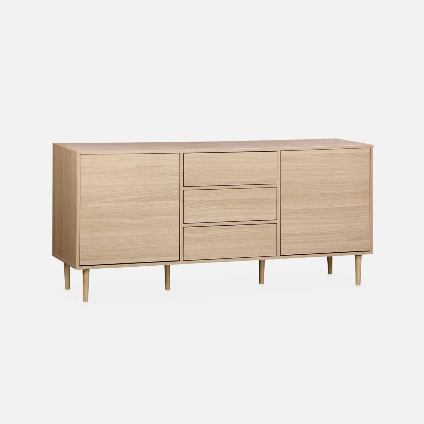 Aparador com efeito de madeira de 2 portas, 160cm