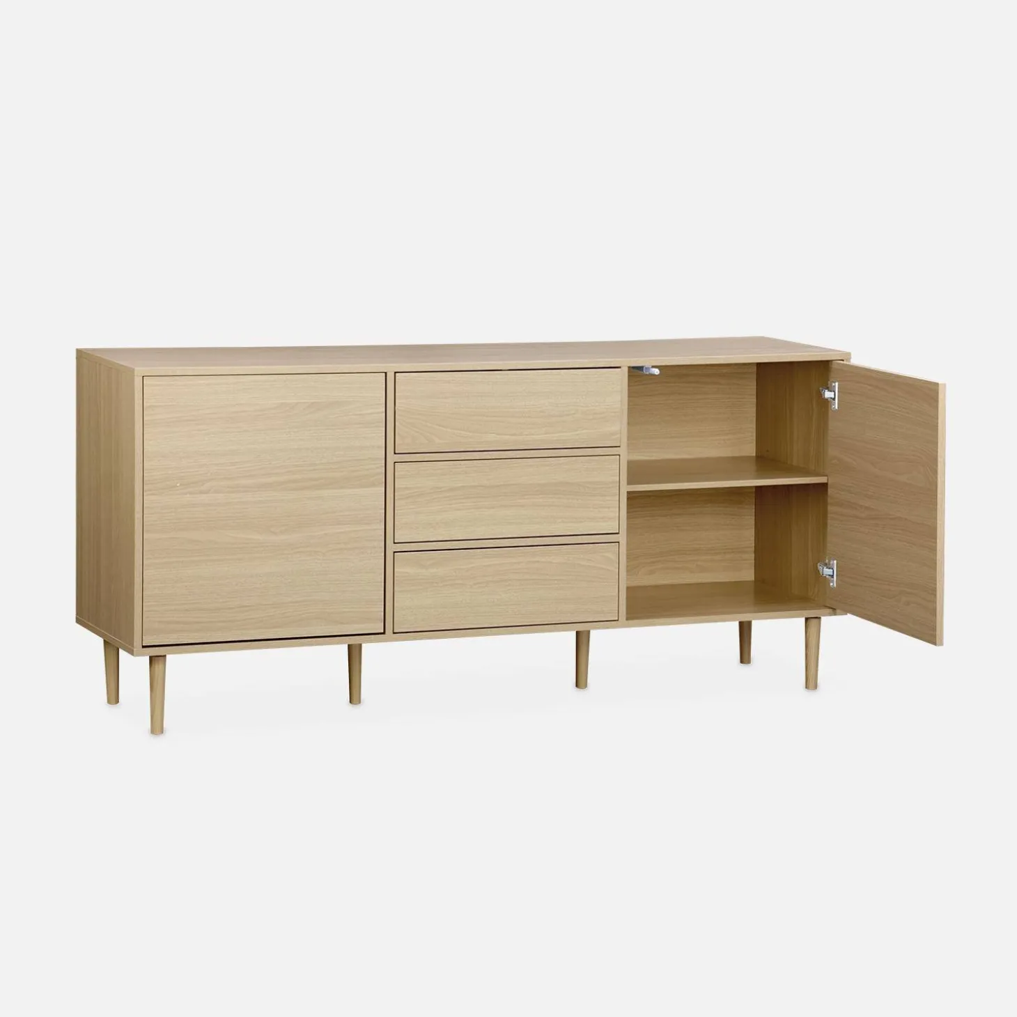 Aparador com efeito de madeira de 2 portas, 160cm