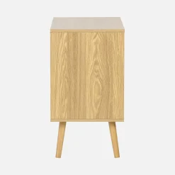 Aparador de arrumação com efeito de nogueira 1 porta, 2 prateleiras, 80cm