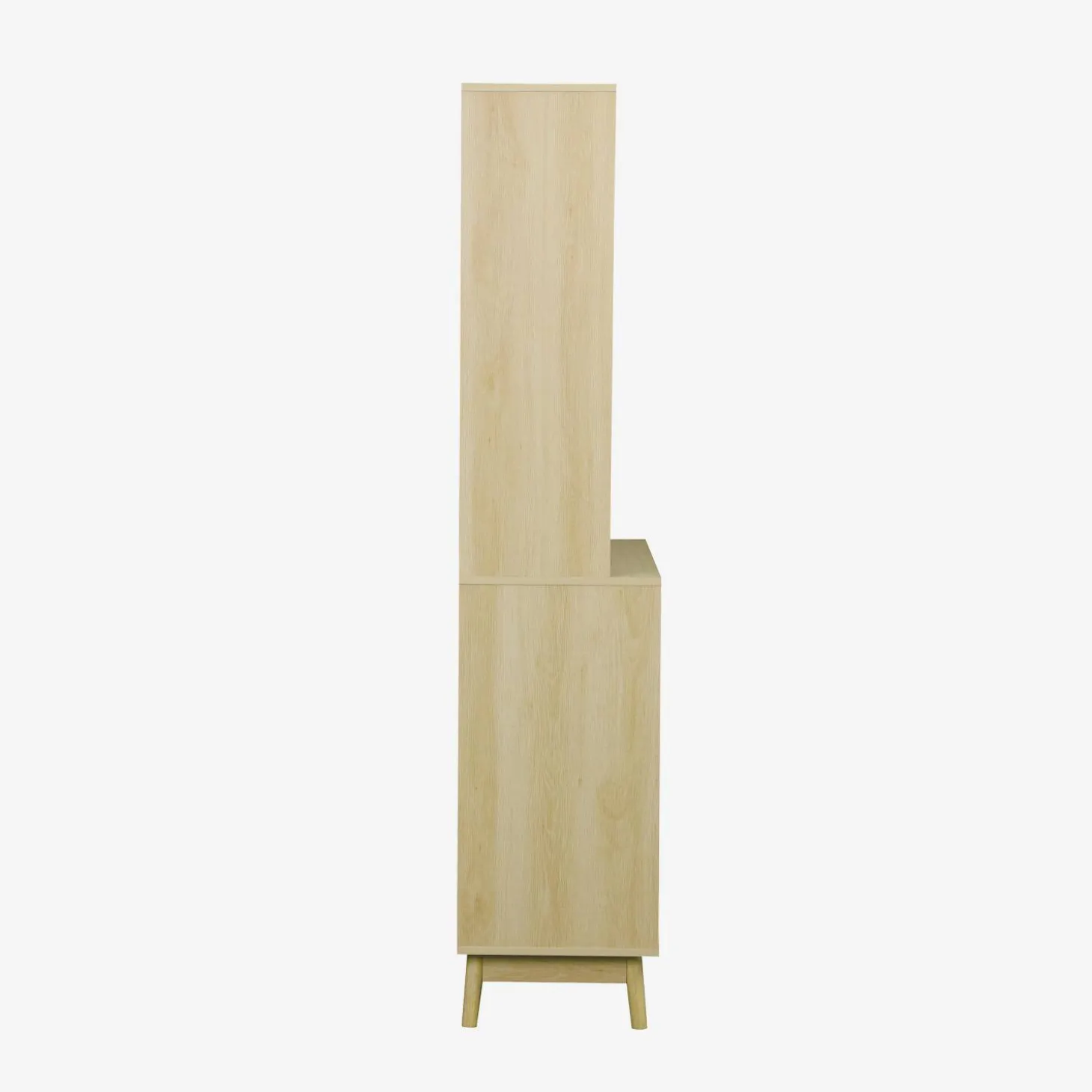 Aparador decorado efeito madeira 4 portas, 110cm
