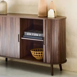 Aparador escandinavo com 2 portas de correr, 120cm