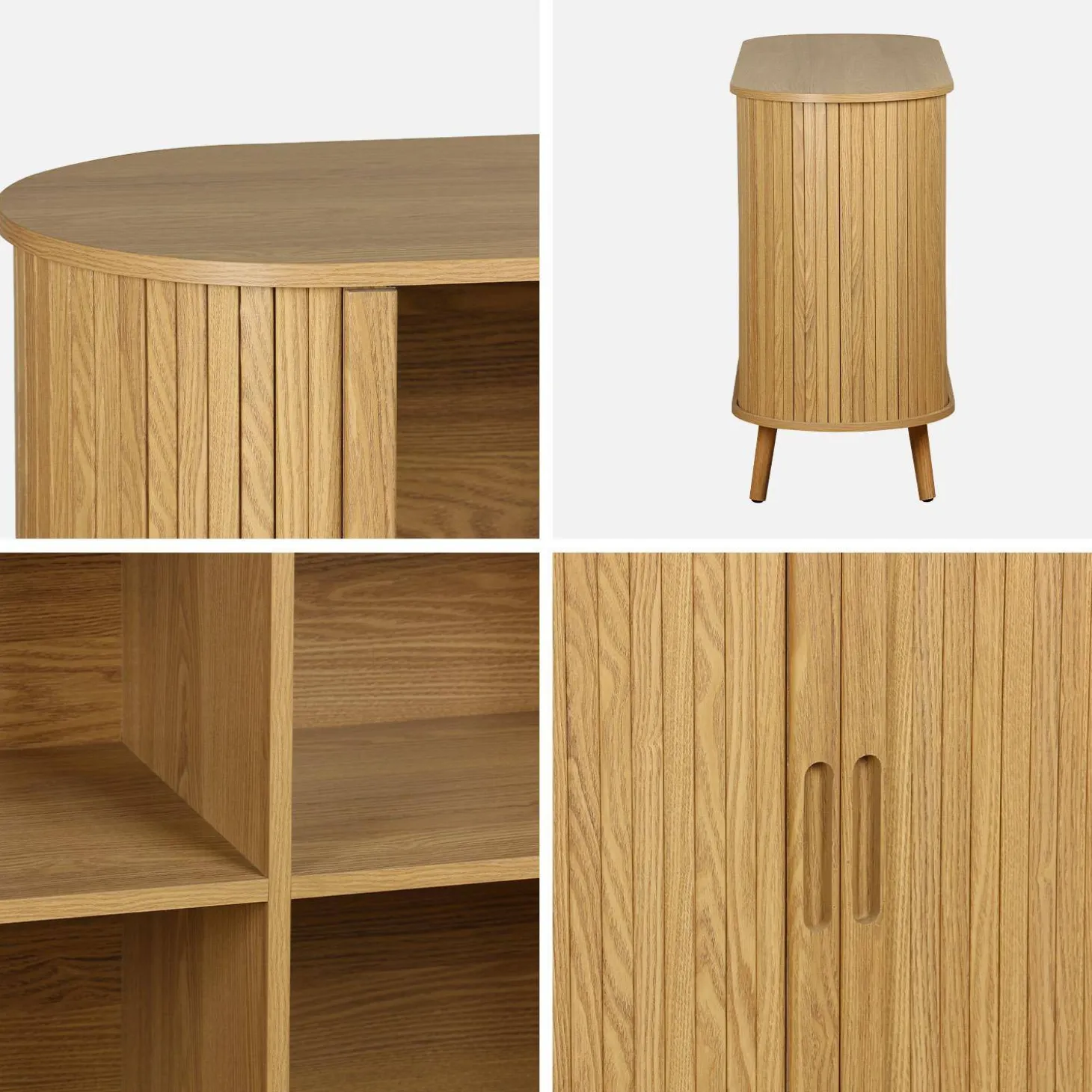 Aparador escandinavo com 2 portas de correr, 120cm