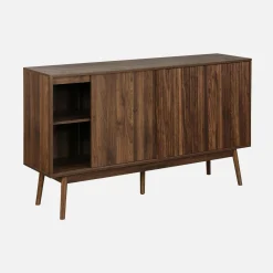 Aparador estilo escandinavo com efeito de madeira de 2 portas, 150cm