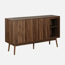 Aparador estilo escandinavo com efeito de madeira de 2 portas, 150cm