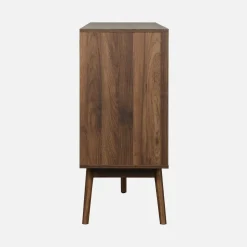 Aparador estilo escandinavo com efeito de madeira de 2 portas, 150cm