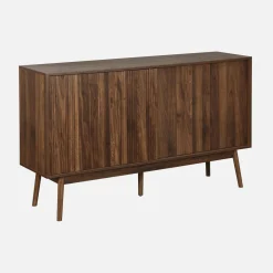 Aparador estilo escandinavo com efeito de madeira de 2 portas, 150cm