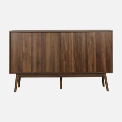 Aparador estilo escandinavo com efeito de madeira de 2 portas, 150cm