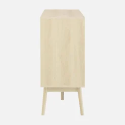 Aparador estilo escandinavo com efeito de madeira de 2 portas, 150cm