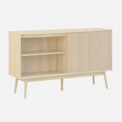 Aparador estilo escandinavo com efeito de madeira de 2 portas, 150cm