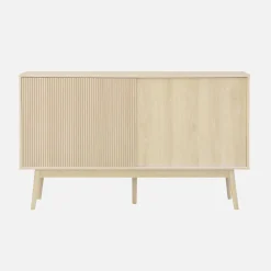Aparador estilo escandinavo com efeito de madeira de 2 portas, 150cm
