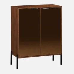 Aparador vintage com efeito de madeira de nogueira, 83cm