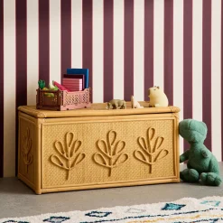 Baú de brinquedos infantil boêmio em rattan