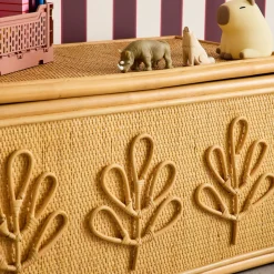 Baú de brinquedos infantil boêmio em rattan