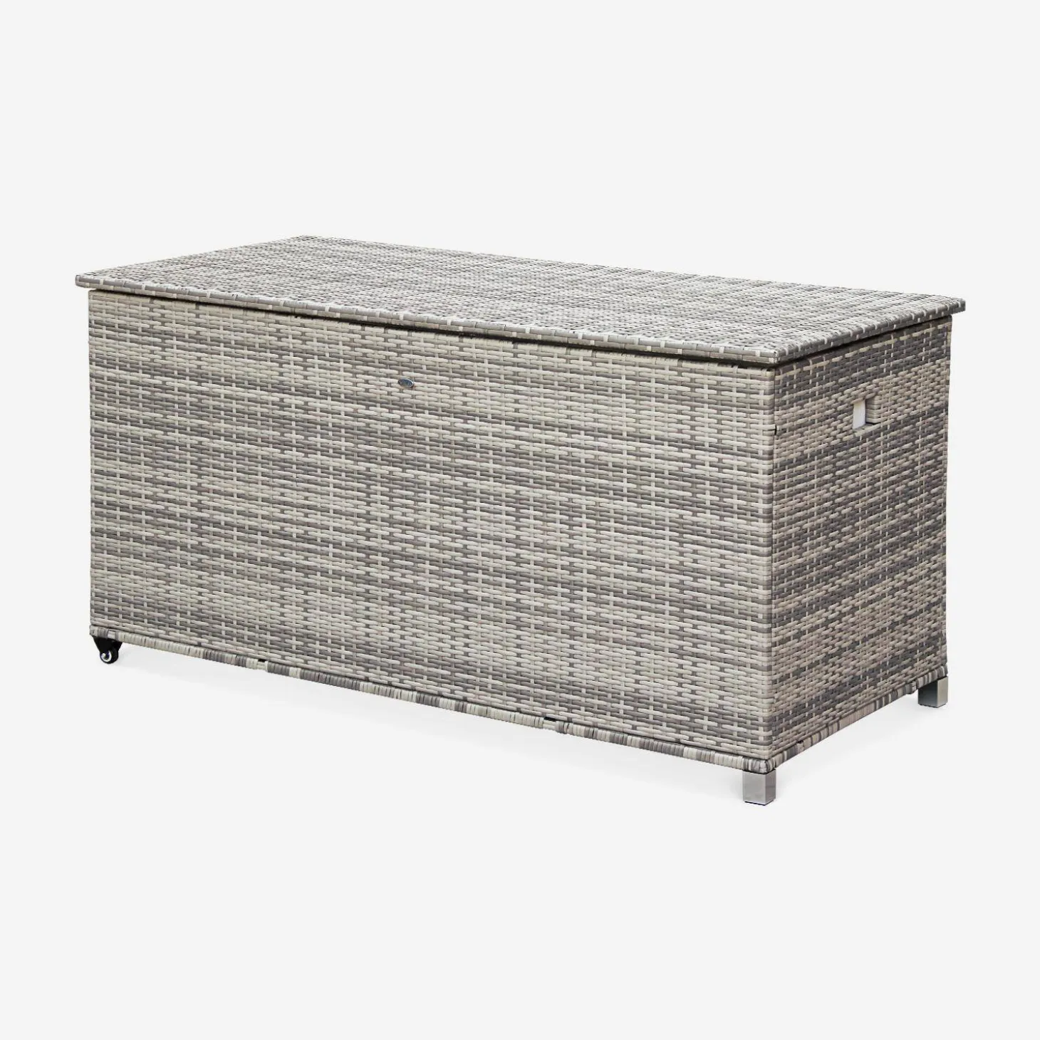 Baú de jardim com armazenamento de resina trançada, 790L, 170x82cm