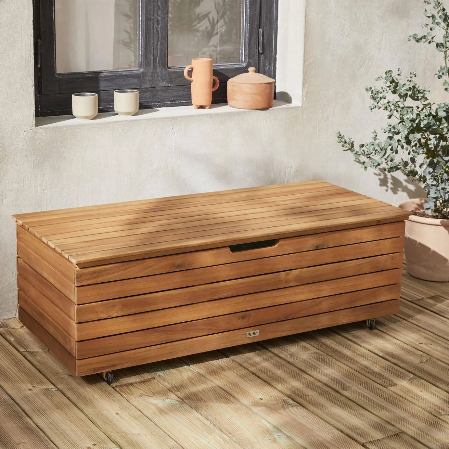 Baú de madeira para jardim 110L