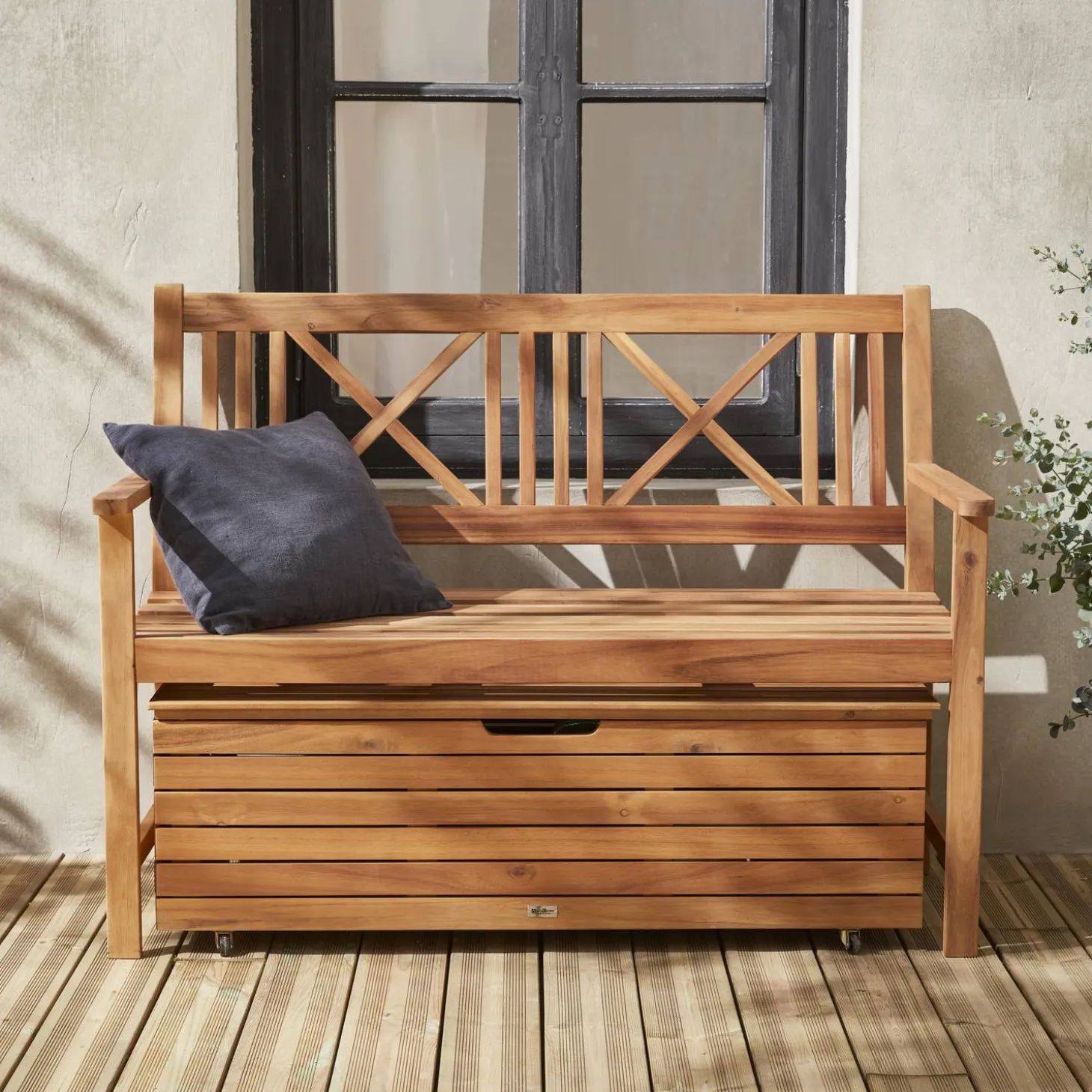 Baú de madeira para jardim 110L