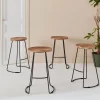 Banco alto de cozinha em madeira, 65cm, set de 4