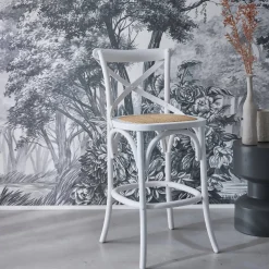 Banco alto de cozinha estilo bistrô em madeira, 65cm
