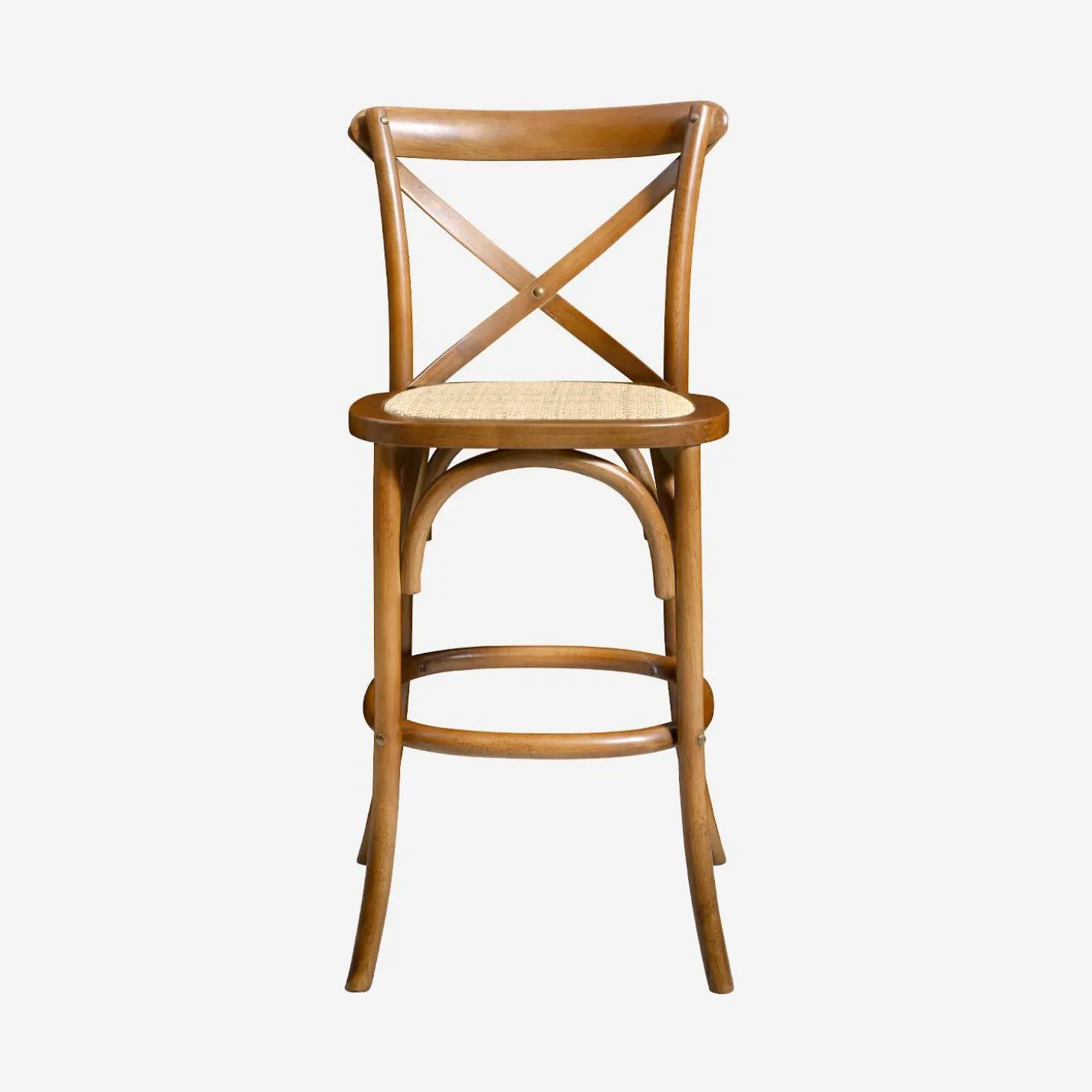 Banco alto de cozinha estilo bistrô em madeira, 65cm