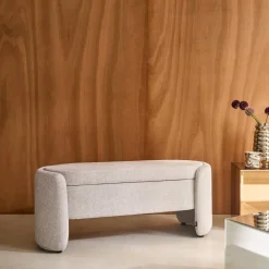 Banco baú, final de cama contemporâneo em tecido