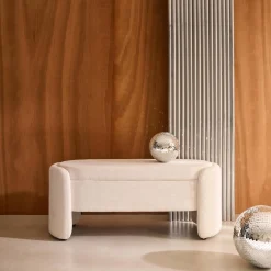 Banco baú, final de cama contemporâneo em tecido