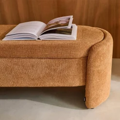 Banco baú, final de cama contemporâneo em tecido