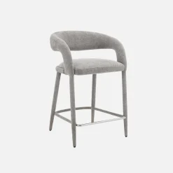 Banco de cozinha contemporâneo revestido em tecido, set de 2