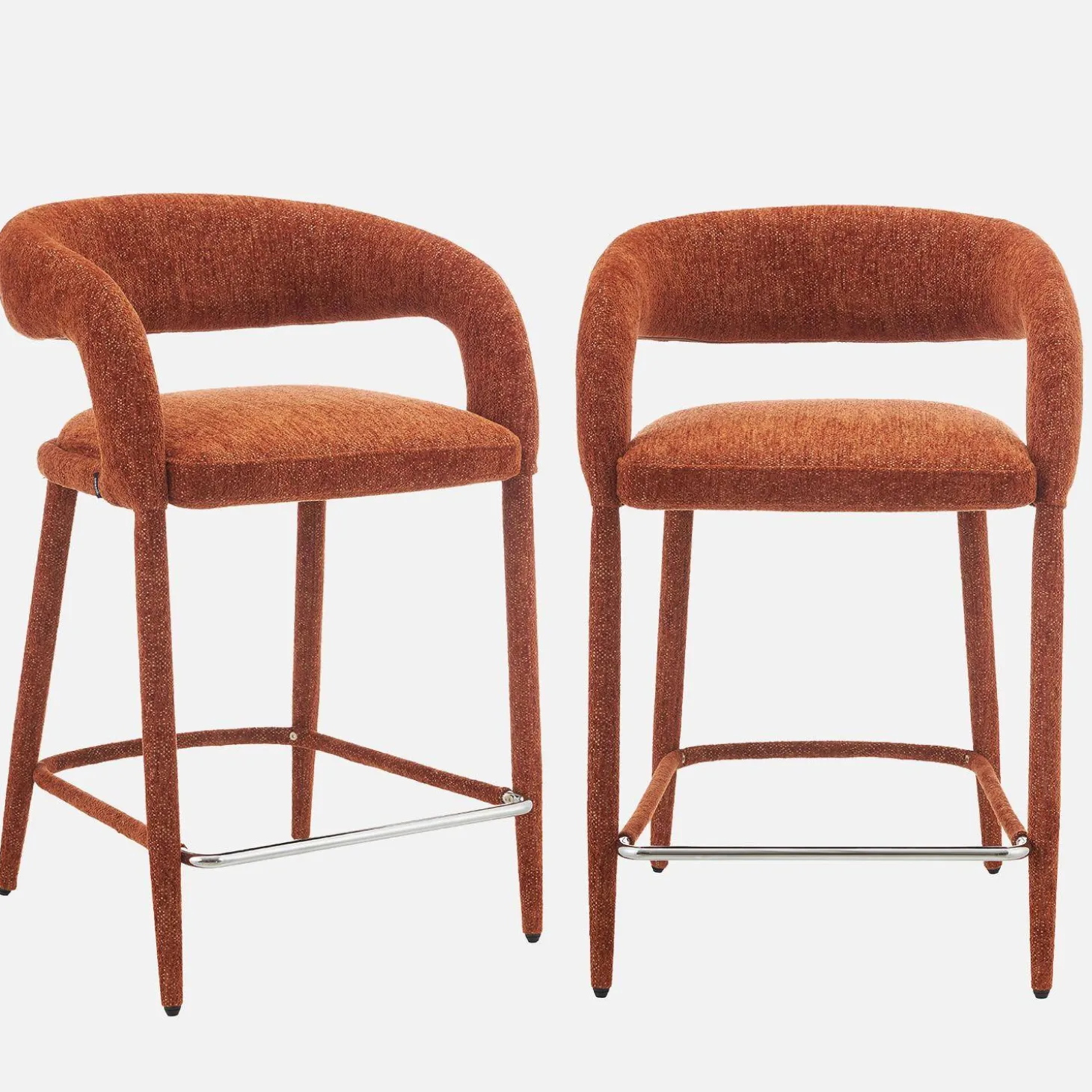 Banco de cozinha contemporâneo revestido em tecido, set de 2