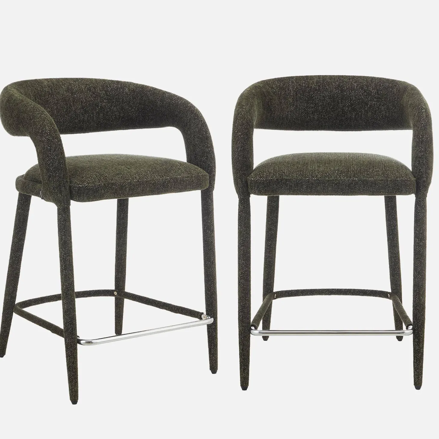 Banco de cozinha contemporâneo revestido em tecido, set de 2