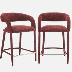 Banco de cozinha contemporâneo revestido em tecido, set de 2
