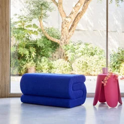 Banco design revestimento bouclé 1-2 lugares
