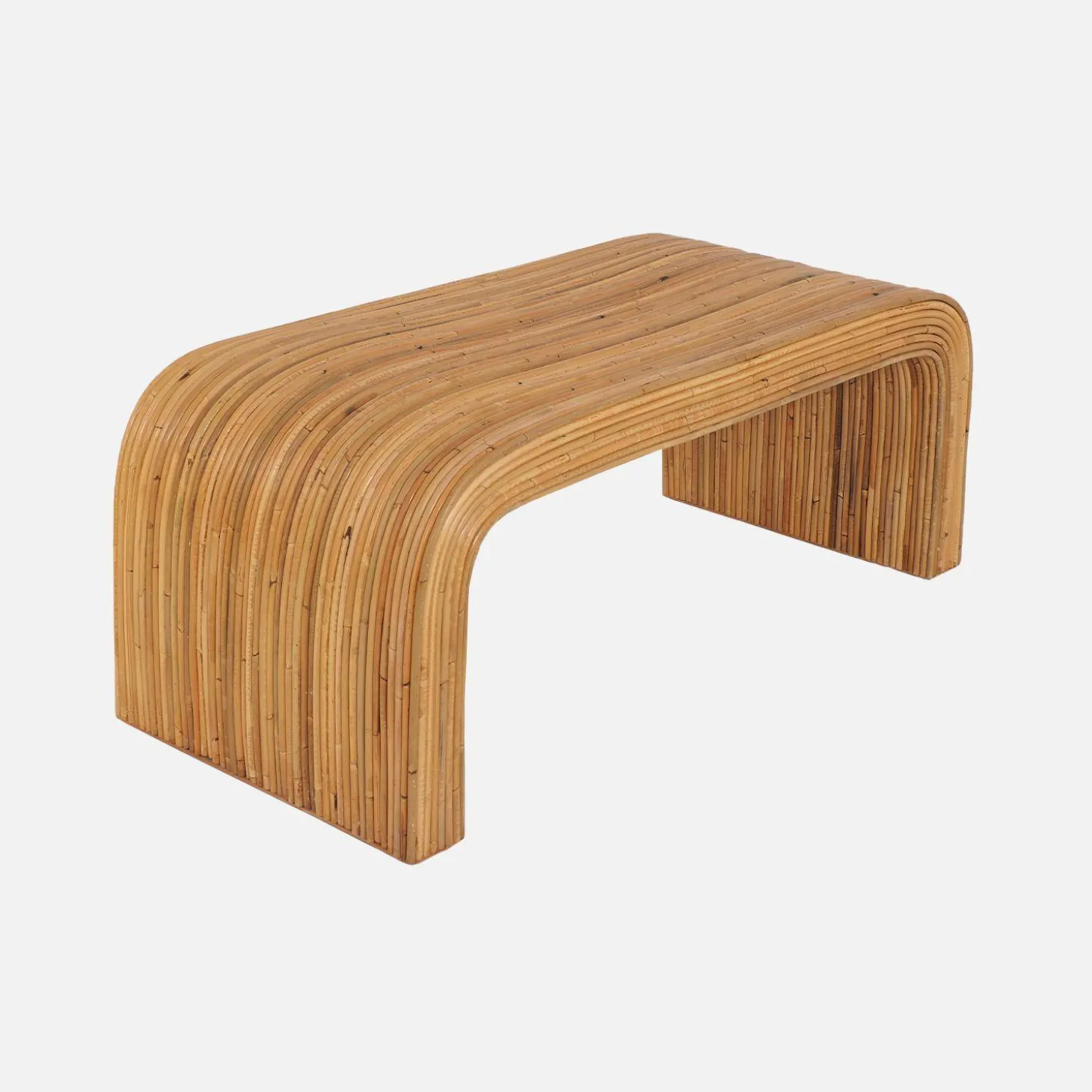 Banco e extremidade da cama em rotim natural, 100cm
