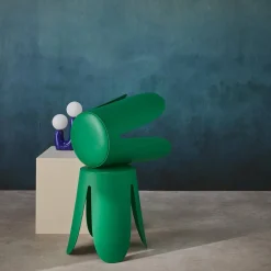 Banco empilhável em pele sintética, set de 2