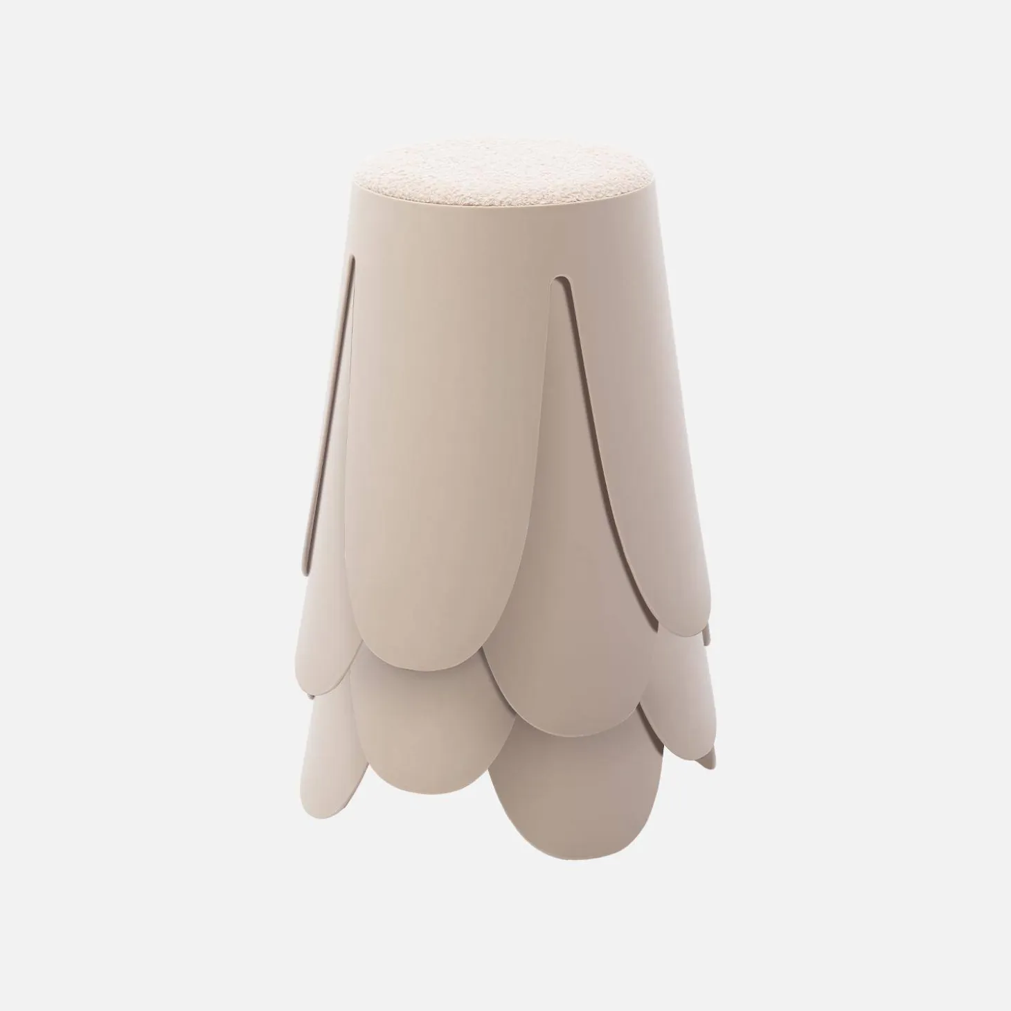 Banco empilhável em tecido bouclé, set de 4