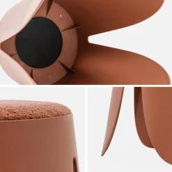 Banco empilhável em tecido bouclé, set de 2