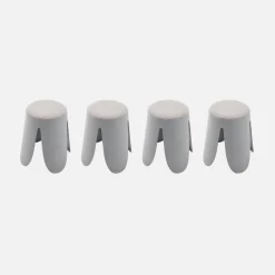 Banco empilhável em tecido bouclé, set de 4