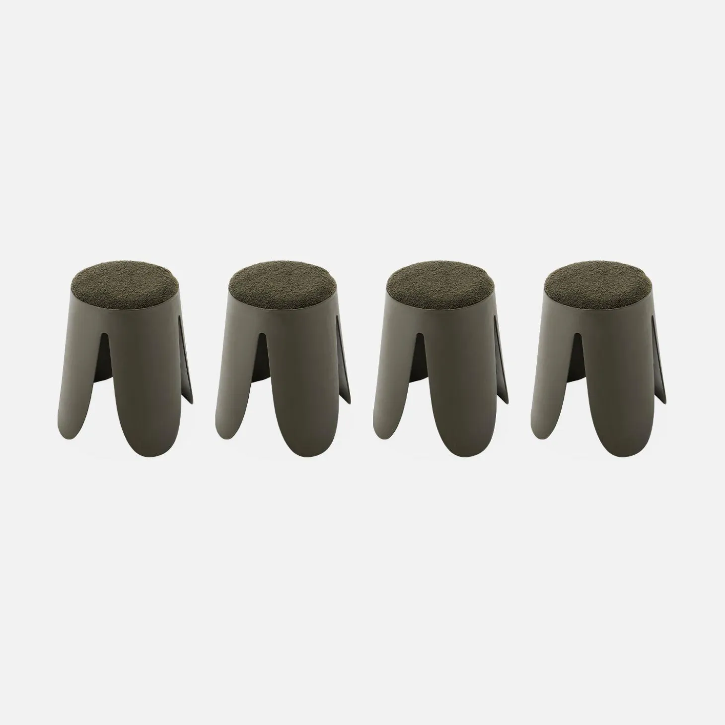 Banco empilhável em tecido bouclé, set de 4